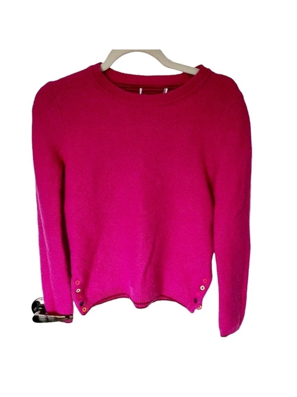 LAMBSWOOL Blend Barbie Pink Crew Neck Long Sleeve Sweater Size Small